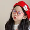 Controle de Gatinho Boina Vermelha de Gatinho Óculos de Sol Faixa de Cabelo Chapéu Infantil Outono e Inverno Novo Chapéu de Pintor para Menina