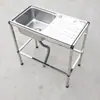 Fregadero de Cocina de Acero Inoxidable con Plataforma, un Solo Cubo para Lavar Verduras, Adecuado para Sitios de Construcción, Viviendas de Alquiler, Lavado de Platos, Lavado de Manos y Uso Doméstico