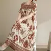 Vestido ligero de algodón y seda talla grande 100 kg vestido de verano para madres, vestido largo casual de corte holgado para mujer hecho de rayón