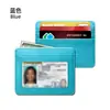 Portatarjetas de piel sintética con textura de lichi transfronterizo con ventana transparente cinco ranuras para tarjetas gran capacidad para mujer estilo Ins cuero de alta gama