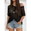 Aliexpress 2026 Verano Moda Europea y Americana para Mujer Malla Estilo Resort Hueco Top Cubre-traje, Favorecedor de la Figura, Protección Solar, en Stock