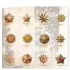 12 Copos de Nieve de Madera para Árbol de Navidad, Estrellas, Patrones Vintage con Forma de Estrella de Navidad, Suministros para Fiestas Navideñas, Decoraciones, Adornos Colgantes