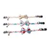Aminger Nuevos Suministros para Mascotas Collar para Gato de Cuadros Diamantados a Juego de Color Algodón Poliéster Lazo Moda Clásica Estilo Británico
