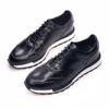 Sapatos Casuais de Couro Masculinos, Couro Bovino de Primeira Camada, Tênis Confortáveis Antiderrapantes, Sapatos Masculinos Respiráveis com Cadarço, Sapatos de Alta Qualidade para Encontros com Solas Grossas