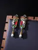 Pendientes Vintage de Grulla y Nube Nuevo Estilo Chino Retro Pendientes Tridimensionales con Esmalte Pesado y Diamantes Pintados