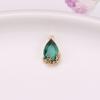 Colgante de cristal en forma de lágrima con pétalo de flor de ciruelo con borde de cobre para pulsera pendientes DIY collar con borla de diamante de color joyería
