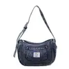 Bolso Bandolera Retro de Mezclilla Estilo Hong Kong Bolso de Hombro Casual Bolso Escolar para Estudiante de Secundaria Femenina Bolso de Moda para Viajes
