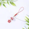 Llavero Colgante de Gato de Cerámica Sakura Colgante para Lanyard de Teléfono Móvil Colgante de Cadena Colgante de Flor Joyería de Estilo Lindo Venta Directa