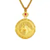 Collar Trenzado Dorado Estilo Chino Carácter de Fortuna Caballo del Zodiaco Brújula Cadena de Suéter Estilo Chino Disco de Carácter de Fortuna Caballo del Zodiaco Doce