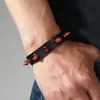 Joyería de moda europea y americana transfronteriza para hombre, pulsera de cuero estilo punk de personalidad, pulsera de púas rock