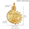Colgante Mini S49 Gota Pequeña Chapado en Cobre Oro Real de 18 Quilates Pequeño Sol Luna Estrella Accesorios de Joyería