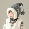 Gorro Navideño para Niños Otoño e Invierno Cálido Engrosado Tejido Protección para Orejas Gorro de Felpa Niño y Niña Sombrero de Lana a Prueba de Viento