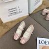 Hermosos Zapatos Estilo Francés con Faldas, Zapatos Mary Jane para Mujer, Zapatos de Tacón Medio de Piel Roja, Elegantes Zapatos de Tacón Alto Estilo Hepburn