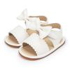 Sandalias de PU con lazo para niña, zapatos coreanos bonitos de color liso para bebé, novedad de verano de 2025