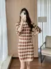 Traje Casual de Moda de Gama Alta Shenzhen Nanyou Suéter Pulóver de Aroma Pequeño para Mujer Traje de Dos Piezas Tejido