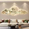Pintura Decorativa de Luxo Leve com Luzes de LED para a Sala de Estar, Pintura de Parede de Fundo para Sofá de Alto Padrão, Arte de Parede Pintura de Paisagem Minimalista Moderna