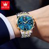 Reloj Multifuncional Marca Oli Shi para Hombre Luminoso Calendario Impermeable 7 Agujas Caja Anillo Personalidad Cuarzo Negocios Reloj de Pulsera para Hombre