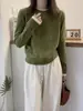 2026 Estilo Coreano Bloque de Color Falso Dos Piezas Suéter de Punto 100% Lana Cuello Redondo Manga Larga Holgado Suéter para Mujer Otoño Invierno Capa Base