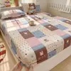 Sábana Individual de Hilo Rizado Grado A Materno e Infantil Cubre Cama de Hilo Arrugado Juego de Tres Piezas Protector de Colchón de Cobertura Total Antideslizante