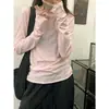 Camisa casual de manga larga para mujer, fina, ligeramente transparente, de algodón con diseño de copo de nieve, protección solar, para primavera, verano y otoño, top de capa base, camiseta estilo coreano