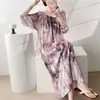 Camisola Curta Doce e Fofa Estilo Coreano para Mulheres, Verão Algodão Seda, Pode Ser Usada Fora, Pijama Soltinho, Vestido de Algodão Seda, Roupa de Casa, Estilo Nacional