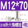 Tornillo Hexagonal Exterior de Acero Inoxidable 316 Perno Hexagonal Exterior M3M4M5M6M8M10M12M14M16M18M20M24