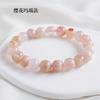 Pulsera de ágata de flor de cerezo verde cristal natural ágata pulsera de cuentas redondas de un solo círculo accesorios de joyería simples para mujer al por mayor