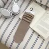 Novo Estilo de Outono~Meias Básicas Japonesas para Mulheres Primavera e Outono Cinza Meia-panturrilha Costela Dupla Cor Sólida Meias Longas Meias Empilhadas