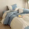 Conjunto de Roupa de Cama de Veludo Leite Outono e Inverno Conjunto de Quatro Peças Capa de Edredom Espessa de Veludo Coral Dupla Face Lençol de Flanela Peça Única Conjunto de Três Peças