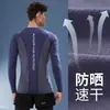 Traje de baño para hombre Traje de baño para adulto con protección solar de manga larga para natación Nuevos bañadores anti-vergüenza para hombre Tops para adolescentes