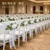 Flor de respaldo de silla de Eucalipto Rosa y Gipsófila Decoración de Celebración de Boda Flor Flor Artificial Decoración de Banquete Transfronteriza Flor de Arco