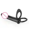 C357 Anel Vibratório de Duas Aberturas, Plug Anal de Silicone Bullet Vibratório para Uso com Ressonância