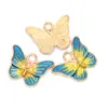 Colgante de Mariposa de Esmalte de Colores Más Vendido Transfronterizo Accesorios de Joyería de Aleación para DIY Colgante de Collar Pulsera Bolsa Llavero