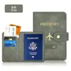 Portapasaportes de Cuero PU con Sensación de Piel Transfronterizo con Costura a Mano Protector de Pasaporte de Cuero Este Set con Hebilla Bolso para Pasaporte