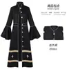 Abrigo Largo Estilo Retro Oscuro Europeo y Americano Disfraz Cosplay Halloween Vestido de Color Sólido para Mujer Bata Juego de Rol