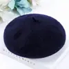 Boina de Otoño e Invierno 100% Lana para Mujer, Sombrero de Cachemira Invierno Adelgazante para la Cara, Sombrero de Pintor, Estilo Británico, Estilo Coreano de Alta Gama