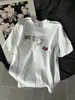 Camiseta Divertida Estampada de Manga Corta Estilo High Street Americano para Mujer Verano 2025 Holgada Ins Linda Estudiante Versátil Top de Cuello Redondo