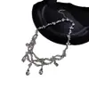 Dinner Princess ~ Collar de Cadena para Clavícula con Borla Distintiva de Moda, Completo de Diamantes, Brillante, Lujo Ligero