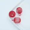 Chapado en oro Tema Navideño Simple Metal Hueco Bola de Resorte Accesorios para Joyería DIY Colgante Bola de Linterna Colgante Hecho a Mano
