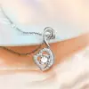 Colgante de Cisne de Temperamento Simple Joyería de Diamantes Colgante de Cisne Bailando en Forma de Corazón Cadena para Clavícula Colgante de Cisne de Amor