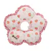 Collar para Mascotas con Flores Rosas y Diseños de Fresas, Collar Isabelino para Perros Pequeños y Gatos, Anti-lamido Post-Cirugía
