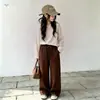 Conjunto de Outono para Meninas Estilo Coreano 2026 Novo Estilo Crianças Médias e Grandes Camiseta de Manga Longa Camada Base Calça de Perna Larga Infantil Infantil Roupa Tendência