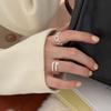 Anillo Geométrico Cuadrado Hueco para Mujer, Estilo Simple y Cool, Anillo Abierto Versátil para Apilar de Plata S925, Anillo de Nicho para el Dedo Índice