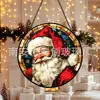 Enfeites de vidro do Papai Noel transfronteiriços, decorações coloridas para pendurar em casa, decorações de janela e apanhadores de sol para jardim