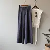 Calça larga xadrez estilo retrô americano Beishan Tongshu para mulheres, verão solta versátil casual comprida 82330