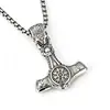 Comércio exterior popular joias vikings piratas lobo celta corvo machado de dupla face pingente colar masculino corrente de aço inoxidável