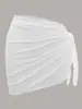 Saída de Praia de Biquíni para Férias na Praia de Verão, Leve, Transparente, com Cadarço, Avental de Praia Sexy em Renda
