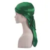 Sombrero de Pirata de Trenza Larga de Satén Imitación Seda de Tamaño Grande de Alta Calidad Unisex, Bandana Elástica, Gorro para Quimioterapia