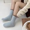 Calcetines de Terciopelo de Visón con Bloques de Color Estilo Japonés para Otoño e Invierno para Mujer, Calcetines Cálidos de Confinamiento, Calcetines de Media Caña Gruesos de Terciopelo Personalizados de Moda