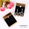 Tarjeta para aretes de terciopelo de punto azul oscuro PVC terciopelo gancho se puede colgar aretes traseros empaque de exhibición de aretes tarjeta